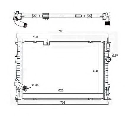 Radiator, racire motor NISSAN QASHQAI / QASHQAI +2 (J10, JJ10) (2007 - 2013) NRF 58455 piesa NOUA