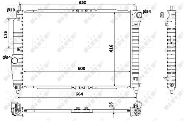 Radiator, Racire Motor Nrf Daewoo 53902