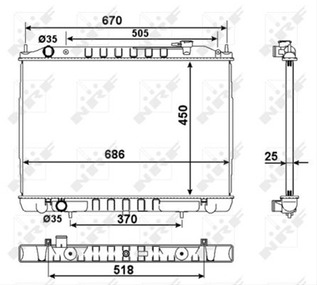 Radiator, Racire Motor Nrf Nissan 58418