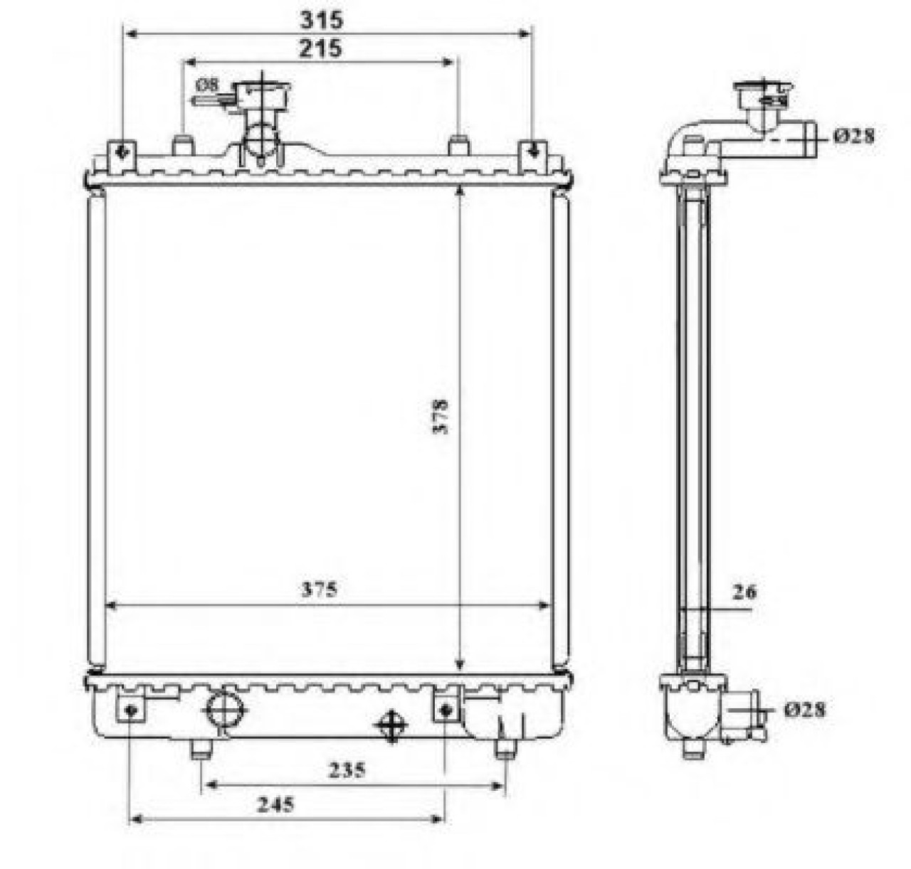 Radiator, racire motor OPEL AGILA (A) (H00) (2000 - 2007) NRF 53824 piesa NOUA
