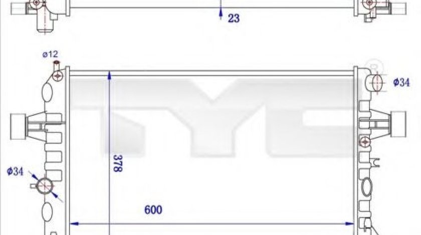 Radiator, racire motor OPEL ASTRA G Cabriolet (F67) (2001 - 2005) TYC 725-0038-R piesa NOUA