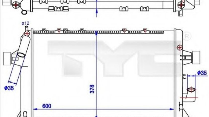 Radiator, racire motor OPEL ASTRA G Combi (F35) (1998 - 2009) TYC 725-0039-R piesa NOUA