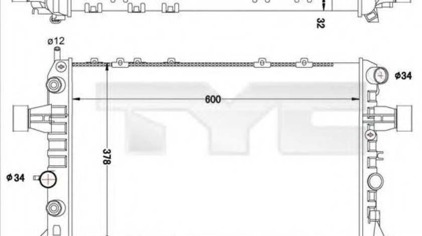 Radiator, racire motor OPEL ASTRA G Combi (F35) (1998 - 2009) TYC 725-0040-R piesa NOUA