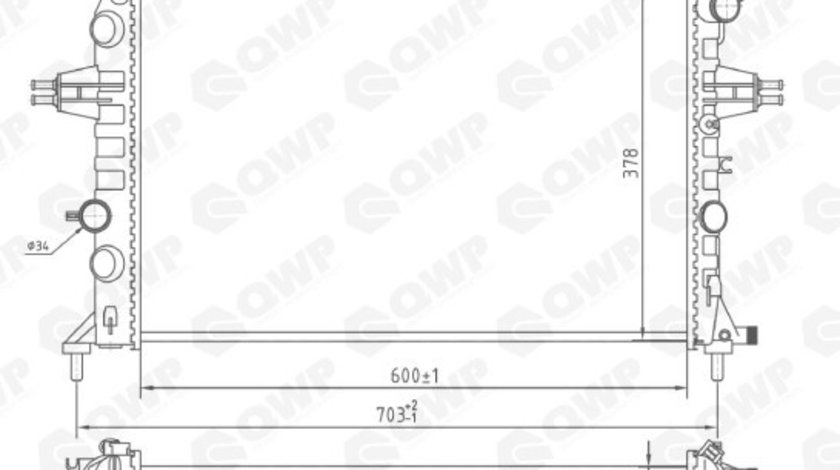 Radiator, racire motor OPEL ASTRA G Combi (F35) (1998 - 2009) QWP WRA103 piesa NOUA