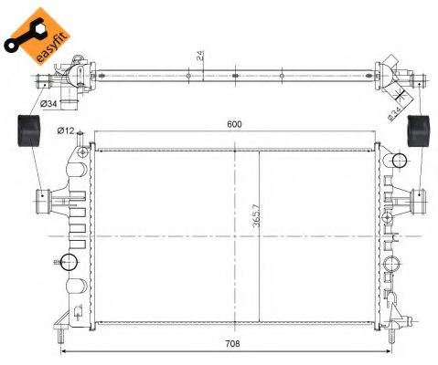 Radiator, racire motor OPEL ASTRA G Cupe (F07) (2000 - 2005) NRF 54668 piesa NOUA
