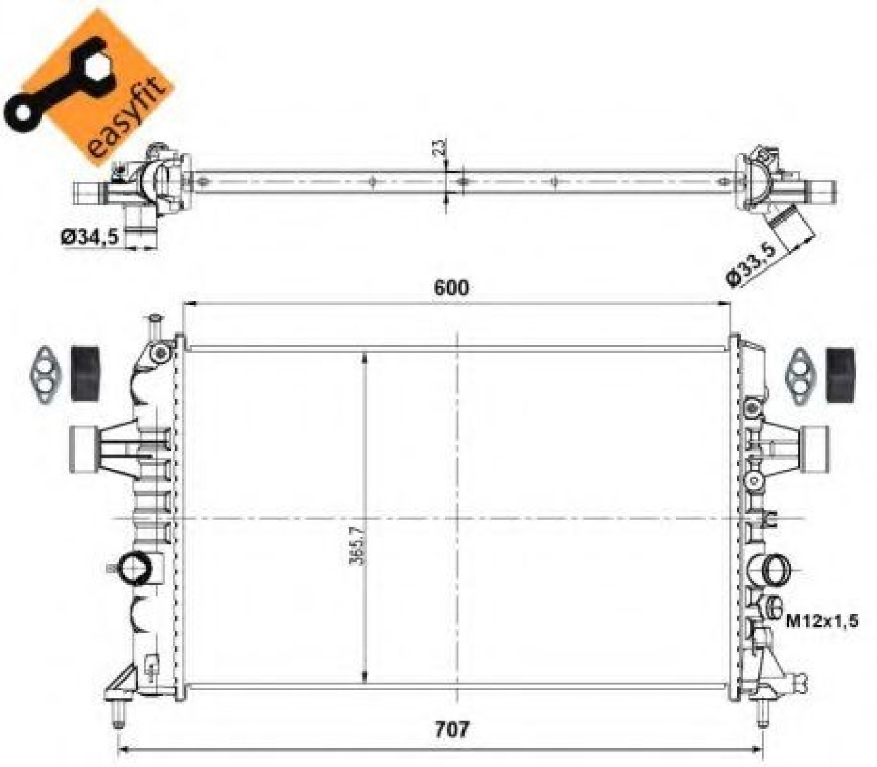 Radiator, racire motor OPEL ASTRA G Hatchback (F48, F08) (1998 - 2009) NRF 53000 piesa NOUA
