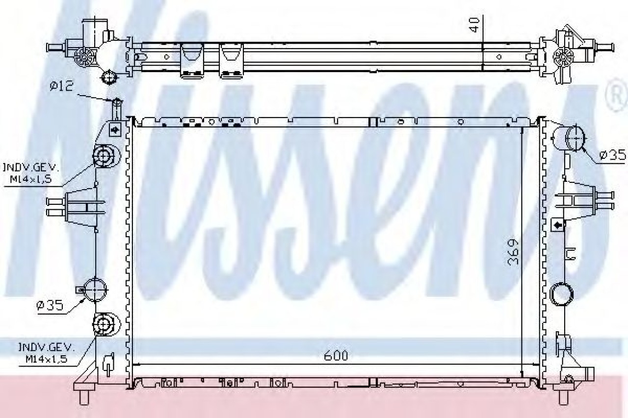 Radiator, racire motor OPEL ASTRA G Limuzina (F69) (1998 - 2009) NISSENS 63003A piesa NOUA