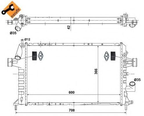 Radiator, racire motor OPEL ASTRA G Limuzina (F69) (1998 - 2009) NRF 506616 piesa NOUA