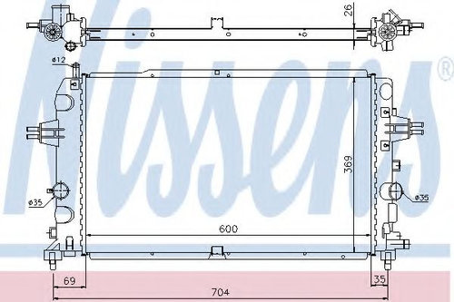 Radiator, racire motor OPEL ASTRA H (L48) (2004 - 2016) NISSENS 63121 piesa NOUA