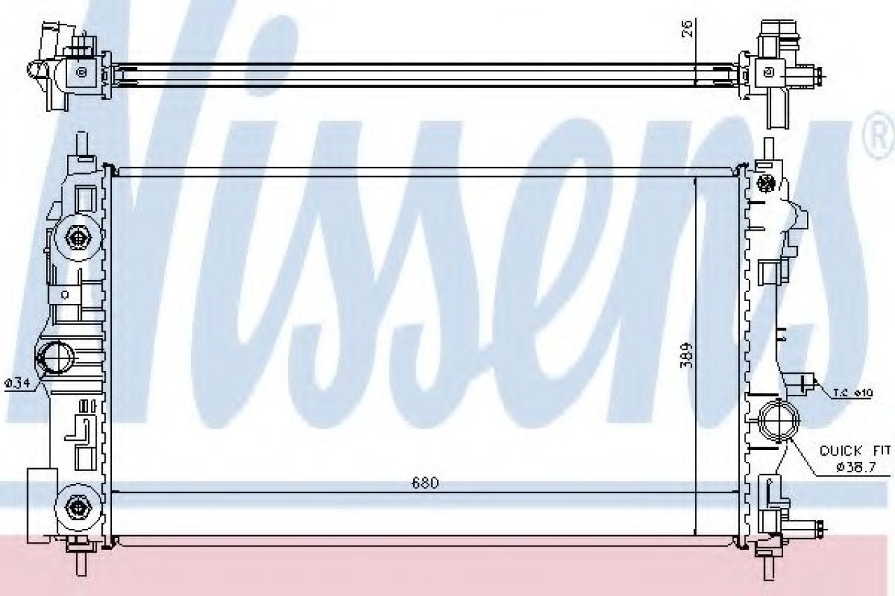 Radiator, racire motor OPEL ASTRA J GTC (2011 - 2016) NISSENS 630724 piesa NOUA