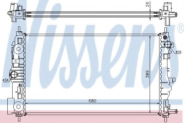 Radiator, racire motor OPEL ASTRA J GTC (2011 - 2016) NISSENS 61676 piesa NOUA