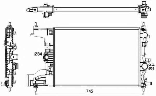 Radiator, racire motor OPEL ASTRA J GTC (2011 - 2016) NRF 53148 piesa NOUA