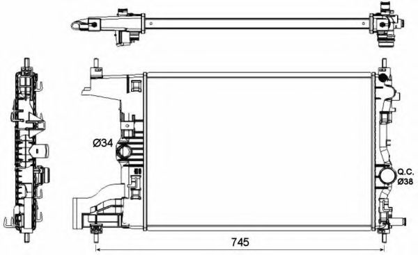 Radiator, racire motor OPEL ASTRA J Limuzina (2012 - 2016) NRF 53142 piesa NOUA