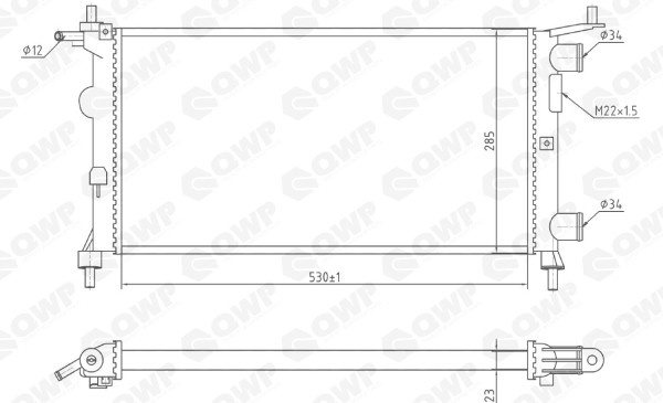 Radiator, racire motor OPEL CORSA B (73, 78, 79) (1993 - 2002) QWP WRA172 piesa NOUA