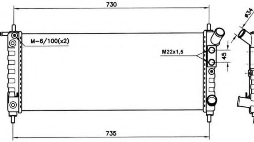 Radiator, racire motor OPEL CORSA B (73, 78, 79) (1993 - 2002) NRF 50242 piesa NOUA