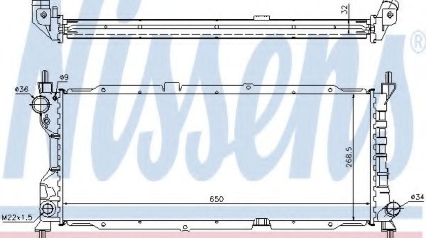 Radiator, racire motor OPEL CORSA B (73, 78, 79) (1993 - 2002) NISSENS 63286A piesa NOUA