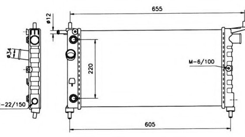 Radiator, racire motor OPEL CORSA B (73, 78, 79) (1993 - 2002) NRF 50552 piesa NOUA