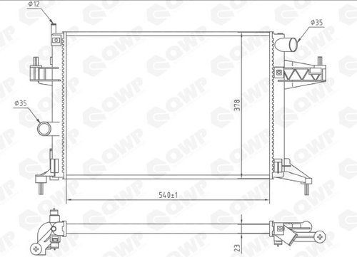 Radiator, racire motor OPEL CORSA C (F08, F68) (2000 - 2009) QWP WRA155 piesa NOUA