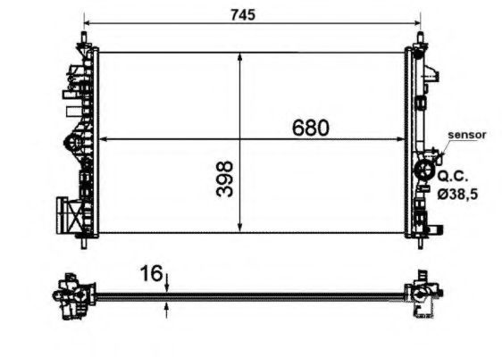 Radiator, racire motor OPEL INSIGNIA (2008 - 2016) NRF 53773 piesa NOUA