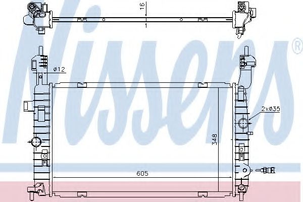 Radiator, racire motor OPEL MERIVA (2003 - 2010) NISSENS 630747 piesa NOUA