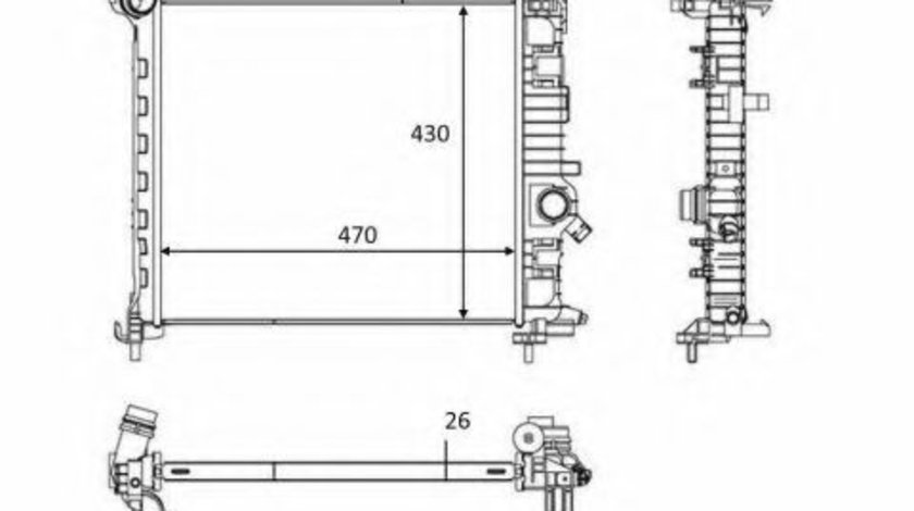 Radiator, racire motor OPEL MERIVA B (2010 - 2016) NRF 58473 piesa NOUA