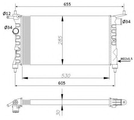 Radiator, racire motor OPEL TIGRA (95) (1994 - 2000) NRF 50551 piesa NOUA