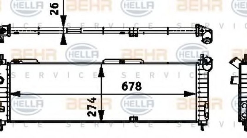 Radiator, racire motor OPEL TIGRA (95) (1994 - 2000) HELLA 8MK 376 713-574 - produs NOU