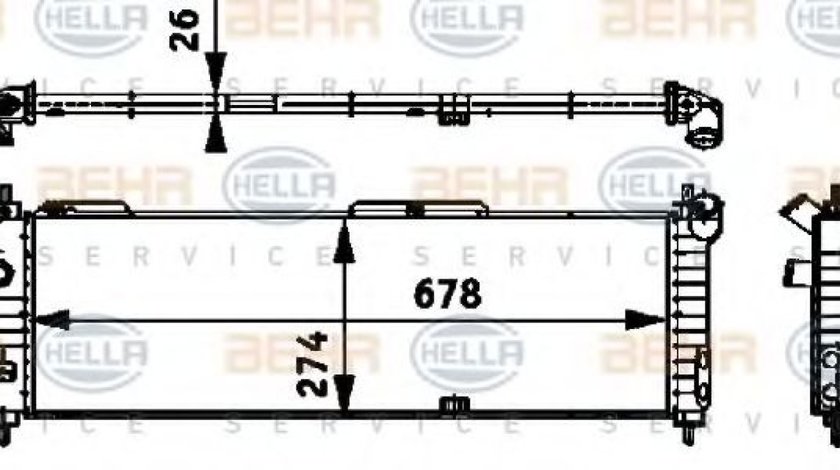 Radiator, racire motor OPEL TIGRA (95) (1994 - 2000) HELLA 8MK 376 713-571 piesa NOUA