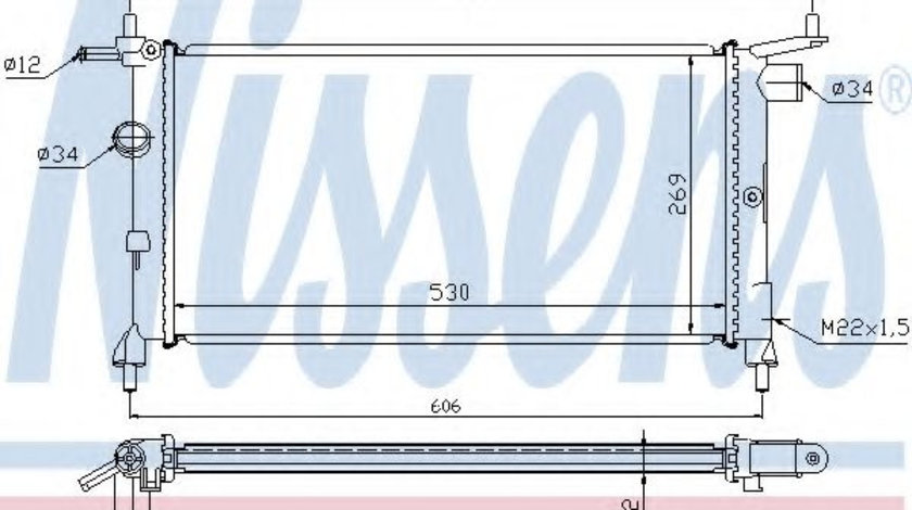 Radiator, racire motor OPEL TIGRA (95) (1994 - 2000) NISSENS 632851 piesa NOUA