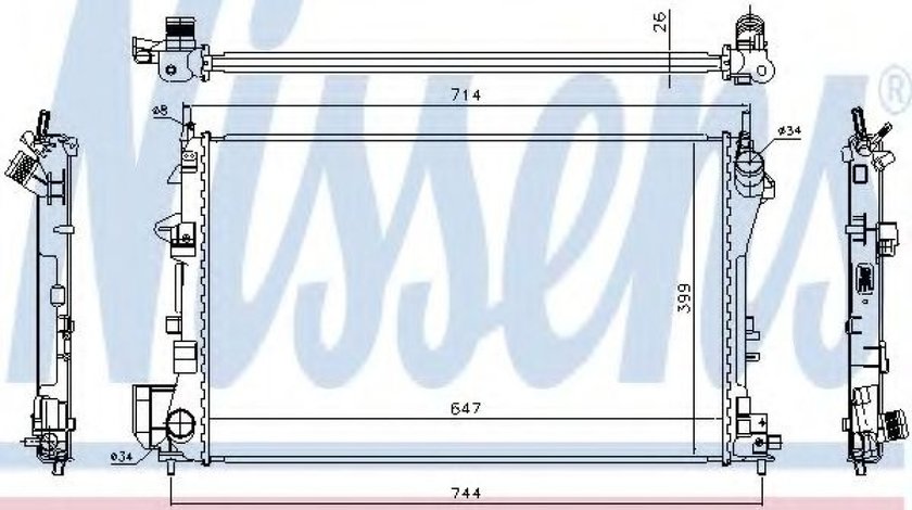 Radiator, racire motor OPEL VECTRA C Combi (2003 - 2016) NISSENS 63024A produs NOU