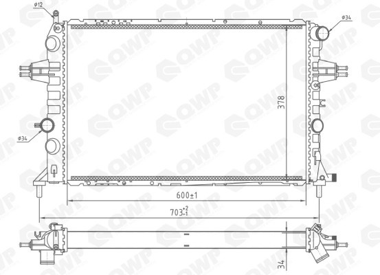 Radiator, racire motor OPEL ZAFIRA A (F75) (1999 - 2005) QWP WRA137 piesa NOUA