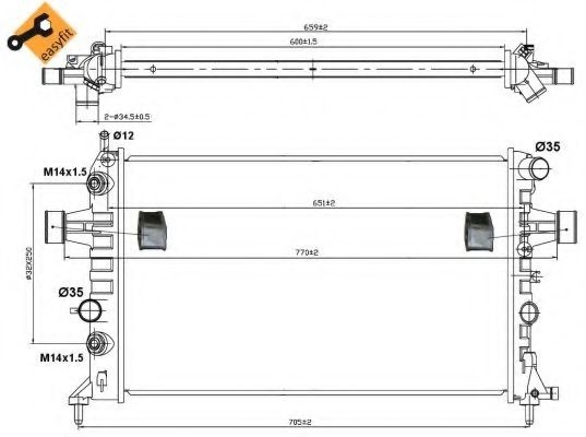 Radiator, racire motor OPEL ZAFIRA A (F75) (1999 - 2005) NRF 50562 piesa NOUA