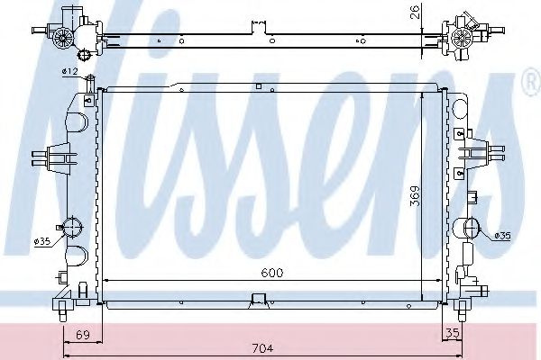 Radiator, racire motor OPEL ZAFIRA B (A05) (2005 - 2016) NISSENS 63121 piesa NOUA