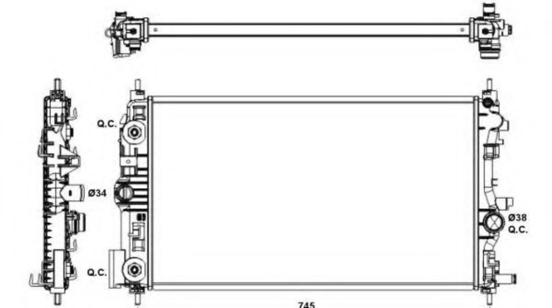 Radiator, racire motor OPEL ZAFIRA TOURER C (P12) (2011 - 2016) NRF 53143 piesa NOUA