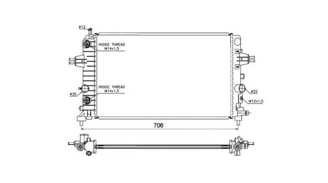 Radiator, racire motor Opel ZAFIRA TOURER C (P12) 2011-2016 #2 01073115