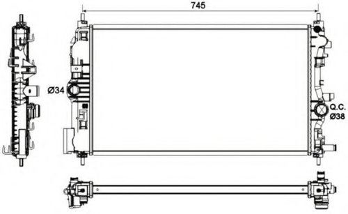Radiator, racire motor OPEL ZAFIRA TOURER C (P12) (2011 - 2016) NRF 53129 piesa NOUA