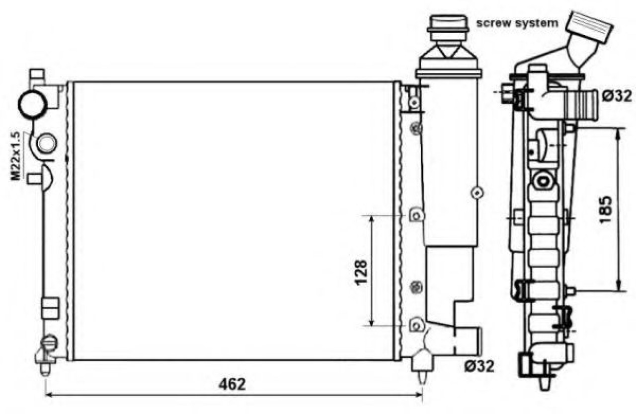 Radiator, racire motor PEUGEOT 106 I (1A, 1C) (1991 - 1996) NRF 58067 piesa NOUA