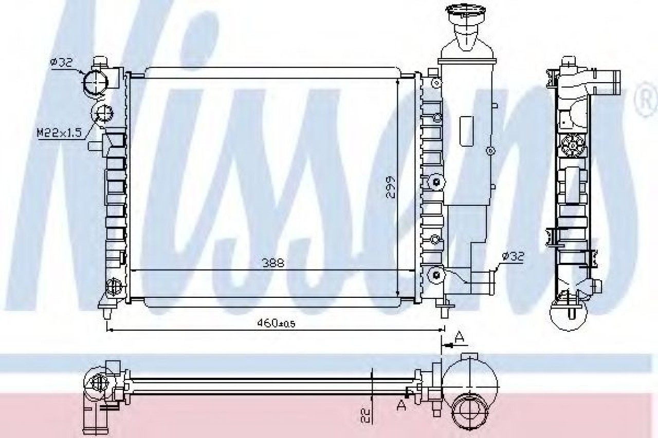 Radiator, racire motor PEUGEOT 106 II (1) (1996 - 2016) NISSENS 61358 piesa NOUA
