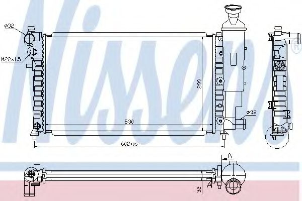 Radiator, racire motor PEUGEOT 106 II (1) (1996 - 2016) NISSENS 61347 piesa NOUA