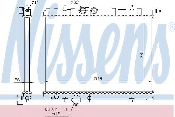 Radiator, racire motor PEUGEOT 206 CC (2D) (2000 - 2016) NISSENS 63697 piesa NOUA