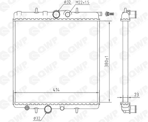 Radiator, racire motor PEUGEOT 206 Hatchback (2A/C) (1998 - 2016) QWP WRA127 piesa NOUA