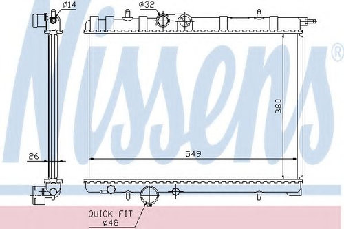 Radiator, racire motor PEUGEOT 206 Hatchback (2A/C) (1998 - 2016) NISSENS 63697 piesa NOUA