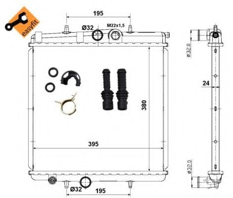 Radiator, racire motor PEUGEOT 206 SW (2E/K) (2002 - 2016) NRF 509523 piesa NOUA