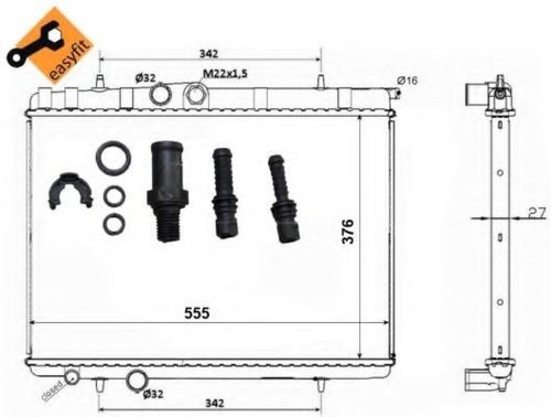 Radiator, racire motor PEUGEOT 206+ (T3E) (2009 - 2016) NRF 53120 piesa NOUA