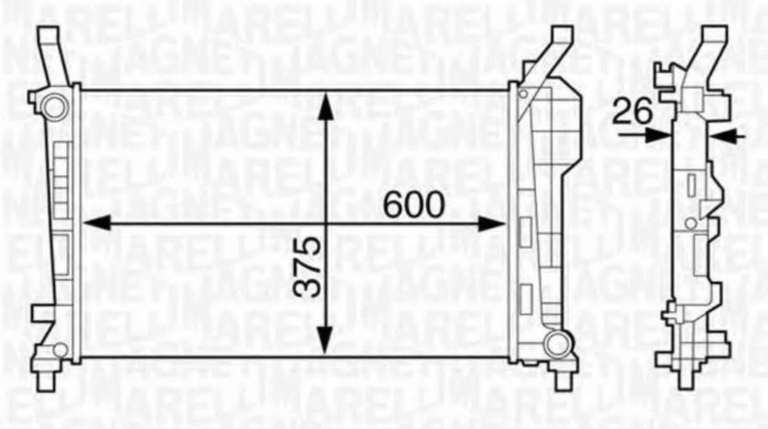 Radiator, racire motor PEUGEOT 207 CC (WD) (2007 - 2016) MAGNETI MARELLI 350213126200 piesa NOUA