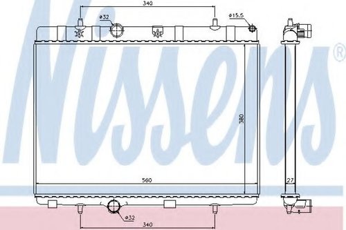 Radiator, racire motor PEUGEOT 207 (WA, WC) (2006 - 2016) NISSENS 636007 piesa NOUA
