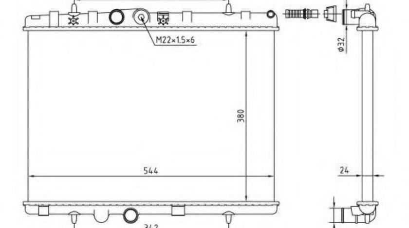Radiator, racire motor PEUGEOT 301 (2012 - 2016) NRF 58226A piesa NOUA