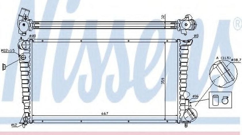 Radiator, racire motor PEUGEOT 306 Hatchback (7A, 7C, N3, N5) (1993 - 2003) NISSENS 61326A produs NOU
