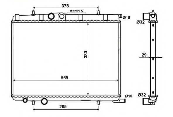 Radiator, racire motor PEUGEOT 307 (3A/C) (2000 - 2016) NRF 56021 piesa NOUA