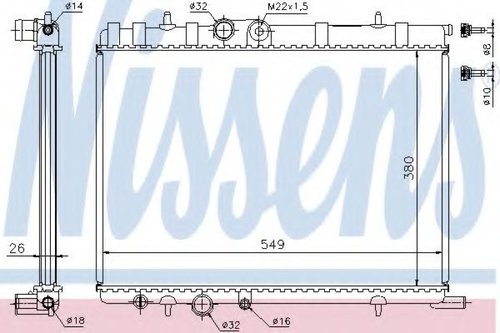 Radiator, racire motor PEUGEOT 307 CC (3B) (2003 - 2016) NISSENS 63502 piesa NOUA